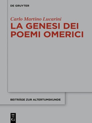cover image of La genesi dei poemi omerici